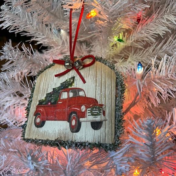 Vintage Rustic Christmas Red Truck Wooden Bell Christmas
Ornament - Picture 2 of 4